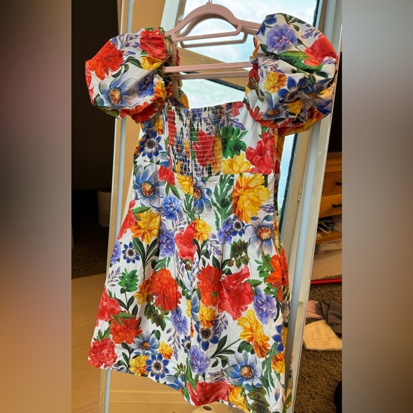 Cara Cara Gigi Puff-Sleeve Floral Poplin Mini Dress - Picture 5 of 9